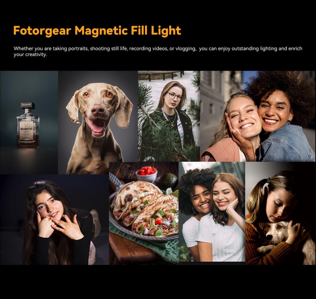 Fotorgear Vectorgear GBL01 Magnetic Mini Fill Light For DJI Osmo Mobile 6/SE/ Zhiyun SMOOTH4/5/ Feiyu Gimbal. 