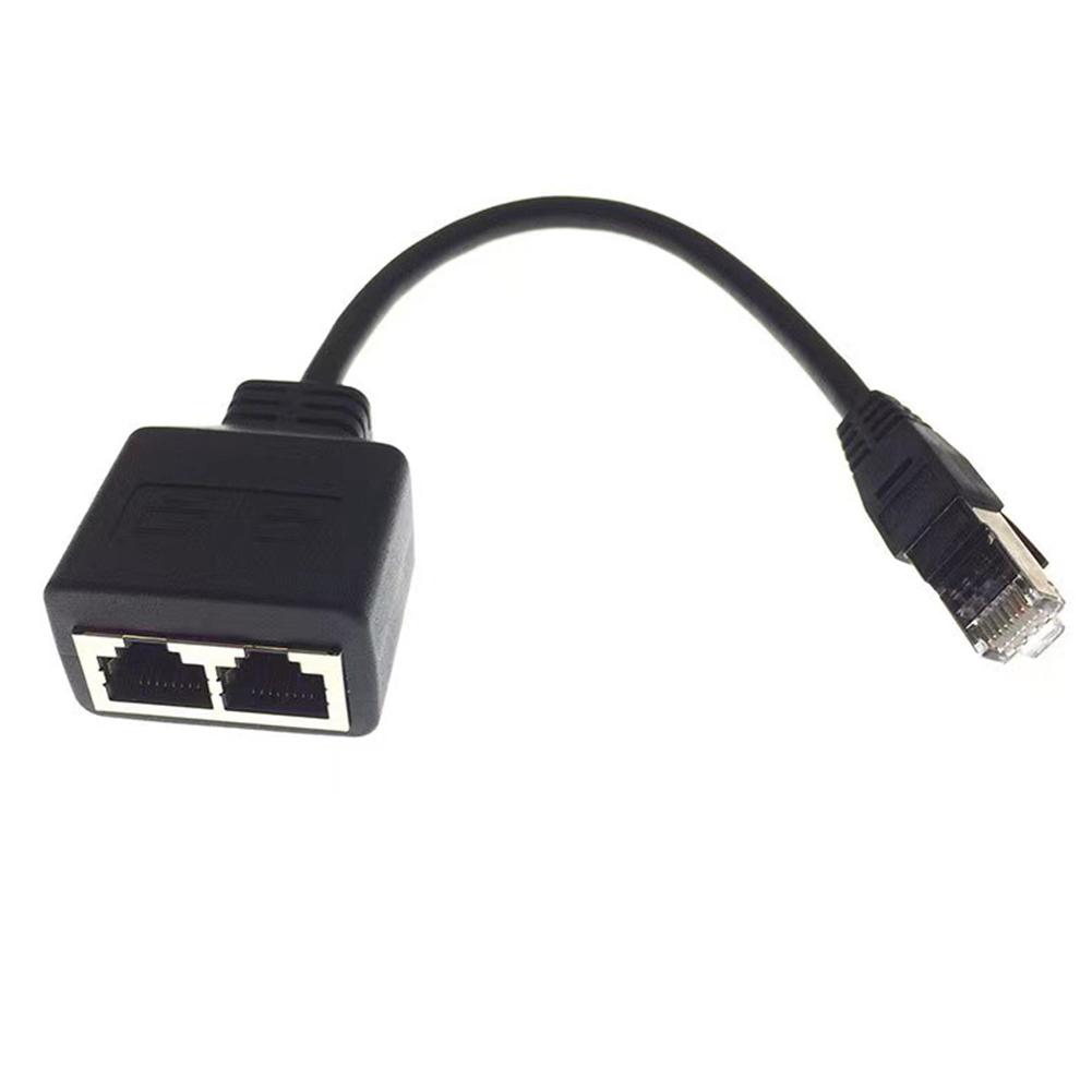 RJ45 1 Male to 2 Female Socket Port Ethernet Cable Splitter Adapter Connector for ADSL Hub Switch TV Set Box Router Computer. 