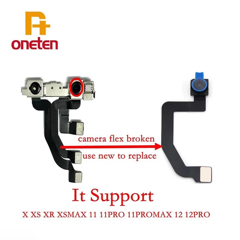 Single Front Camera Proximity Sensor Flex For iPhone 13 12 11 Pro Mini X XR XS MAX Replacement Front Small Camera Cable Patrs. 