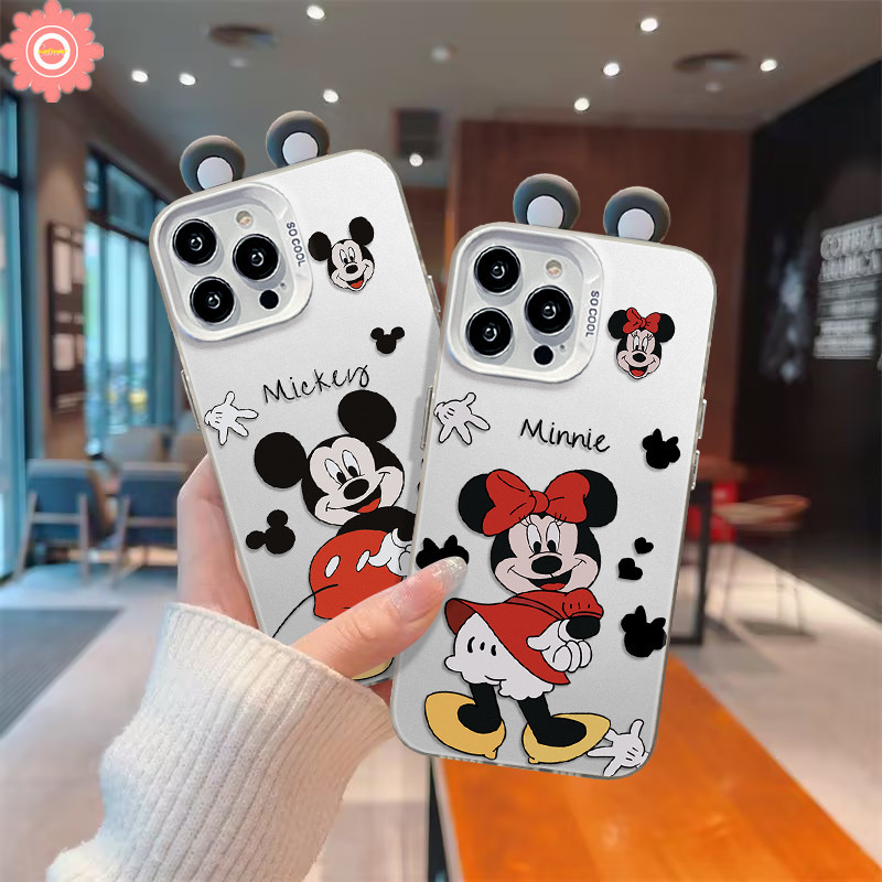 For Infinix Tecno Spark 20C GO 10 10C 20 Pro Smart 8 5 7 Pro Plus 8HD Hot 30i 40i 40 Camon 20 Hot 11 9 30 10 Play Note 30 40 Pro 3D Doll Ear Cartoon Cute Mickey Minnie Couples Case. 