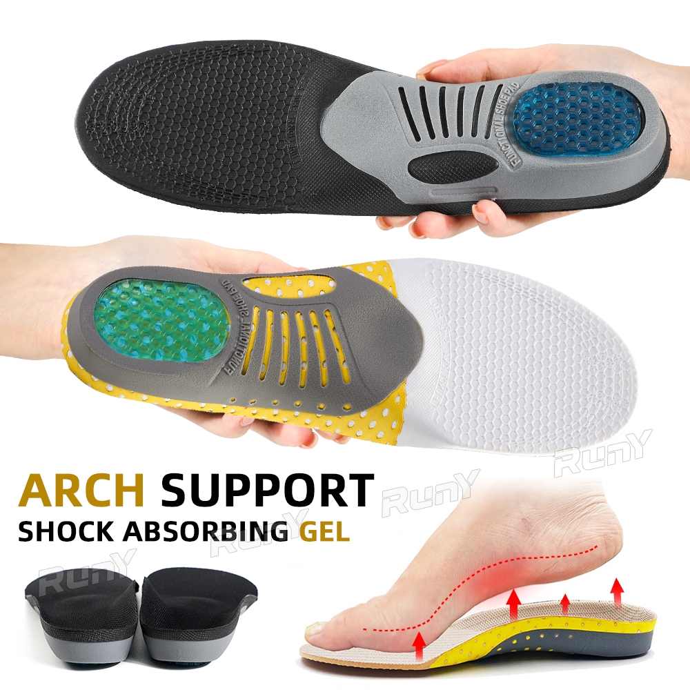 RunY Insoles Arch Support Silicone Pads Corrective Flat Feet Comfort Cushioning Breathable. 