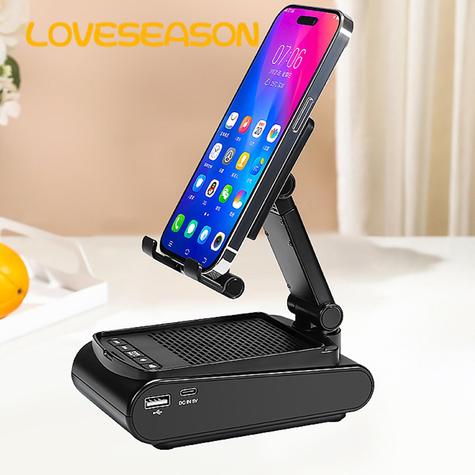 Mobile Phone Holder with Bluetooth-compatible Speaker Wireless Bluetooth Speaker Mobile Phone Holder Stand for Anti-skid Bottom Cell Phone Stand. 