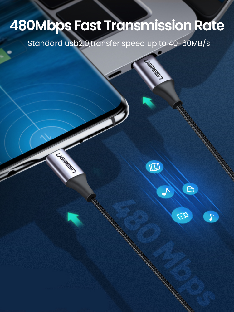 【60W Type C-C】UGREEN USB Type-C to USB C PD 60W Cable for Samsung Galaxy S24 23 Note10 Fast Charger Cable for Macbook Pro Support Quick Charge 4.0 USB Cord. 