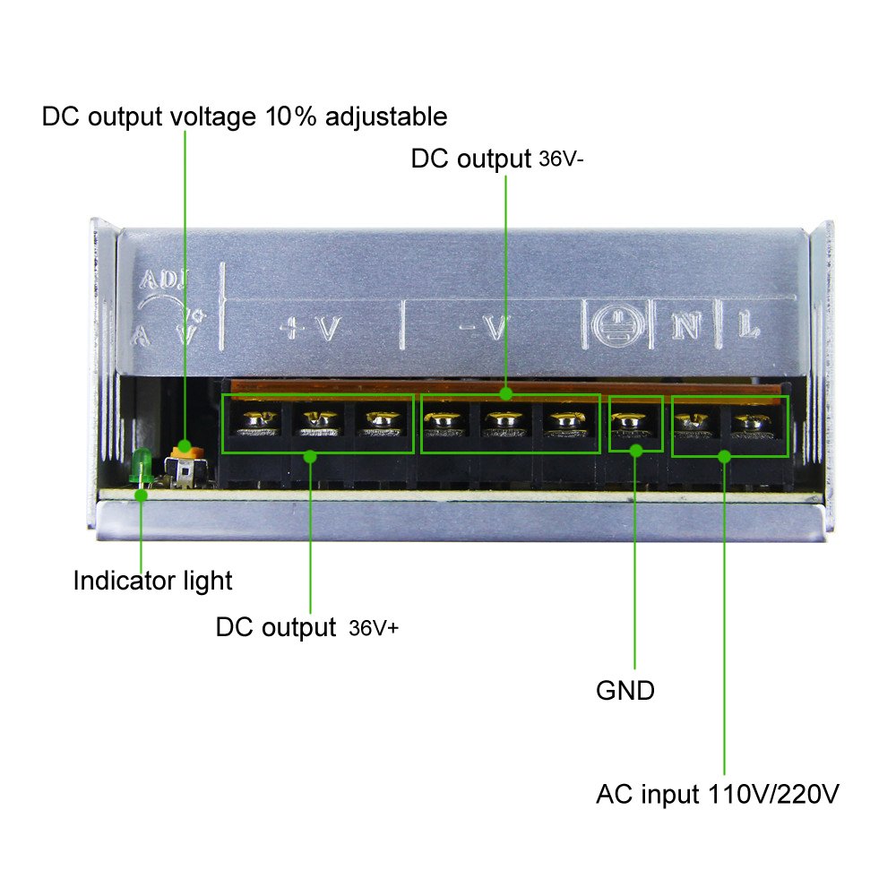 360W DC36V 10A Switching Power Supply Factory sales SMPS Driver 110V 220V AC-DC 36V Transformer for Stepper CNC CCTV 3D Printer. 