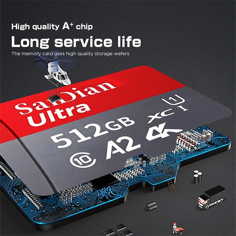 SanDian Ultra Micro SD Card 128GB 64GB Class10 A2 4K Memory Card 256GB 1TB Micro SD 32GB 512GB Flash SD/TF Card For Phone. 
