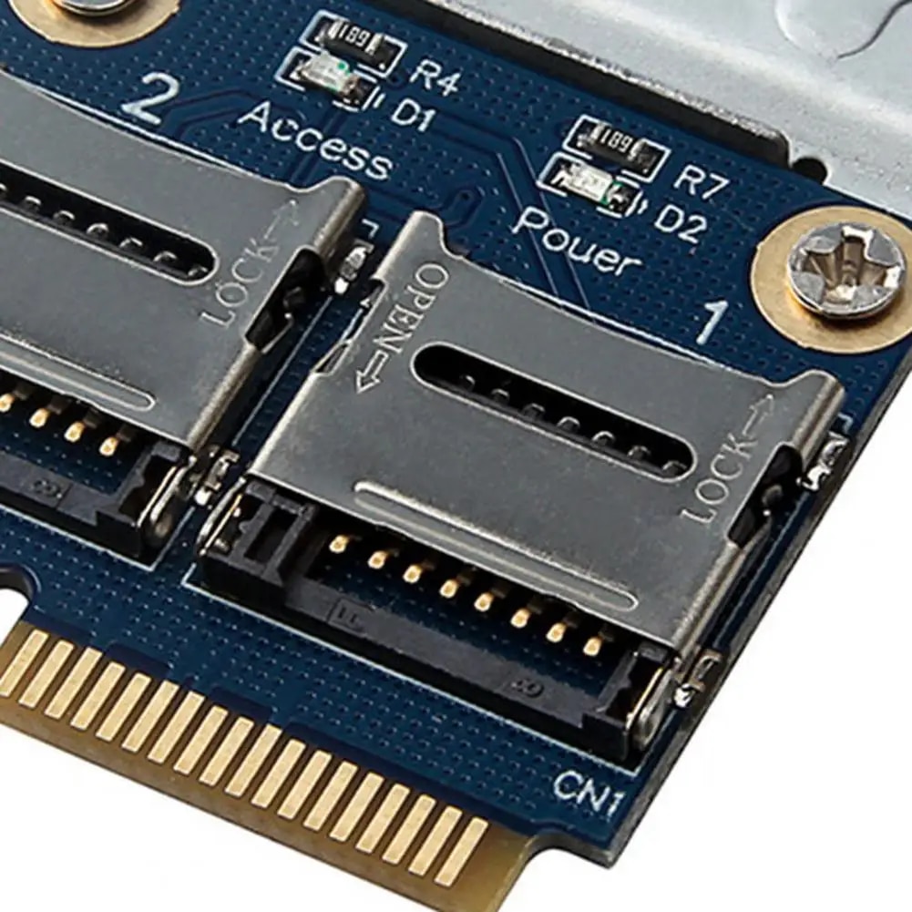 2 SSD HDD for Laptop Dual Micro- SD SDHC SDXC TF to Mini PCIe Memory Card Reader MPCIe to 2 Mini-Sdcards Mini Pci-E Adapter. 