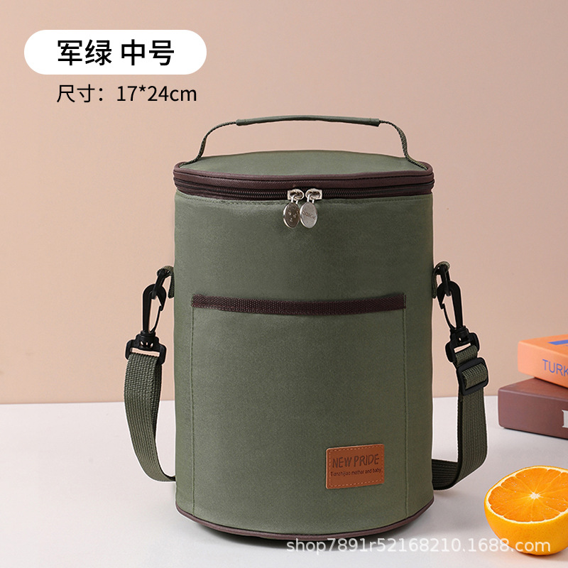 Lunch box bag student insulated bag lunch bag round waterproof insulated bag for work with rice insulated bucket lunch bag tote bag. 