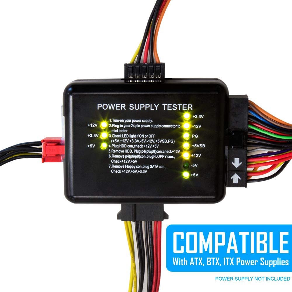 Atx Psu LCD Display PC Power Supply Tester 20/24 Pin Psu Tester For Sata Ide Hdd Atx