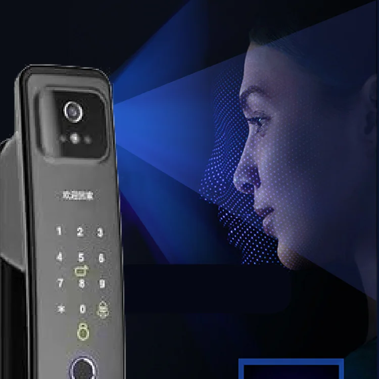 3D facial recognition Automatic Tuya App Smart Door Lock with Camera. 