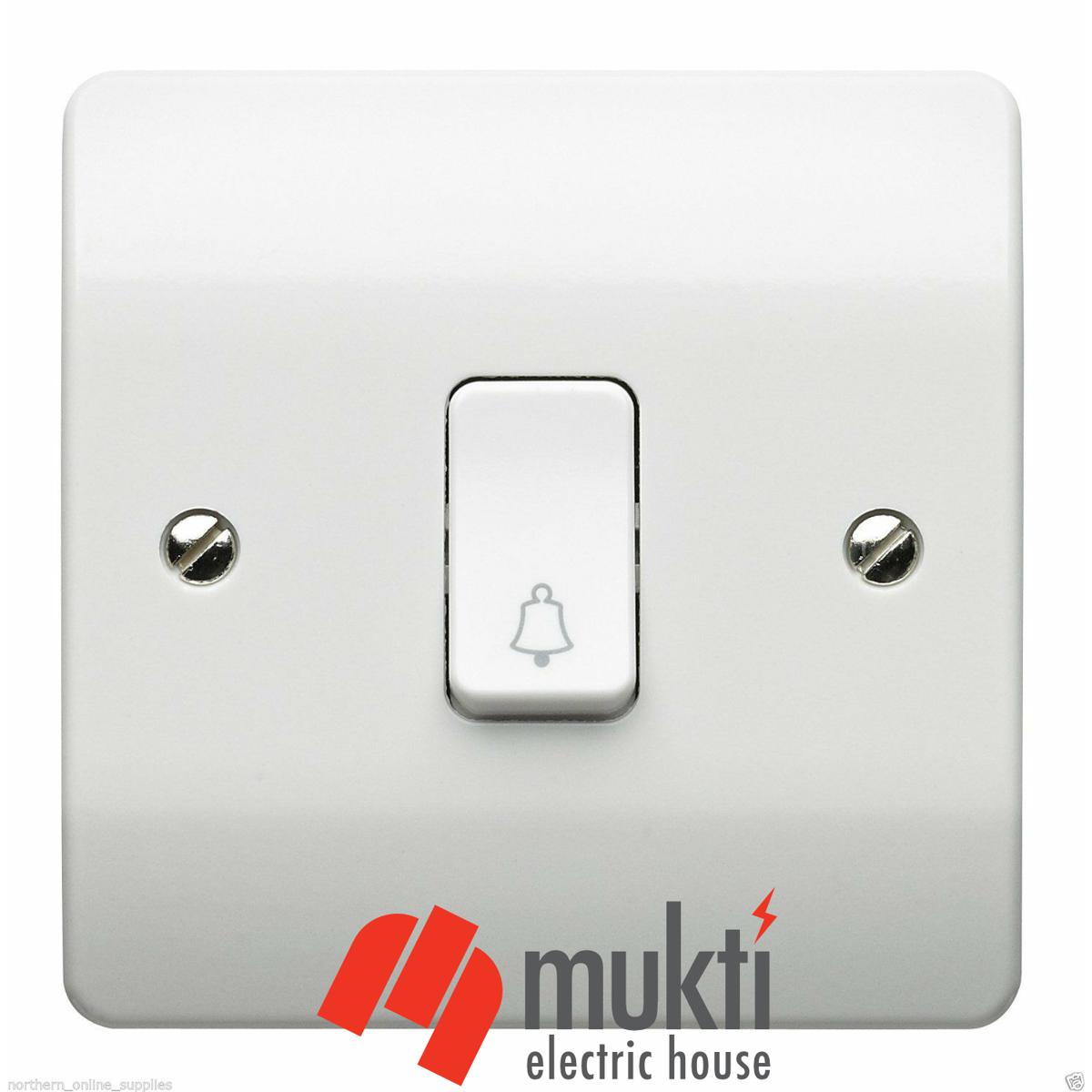 MK Made in UK LOGIC PLUS 10A Bell Push Calling Doorbell Switch Socket