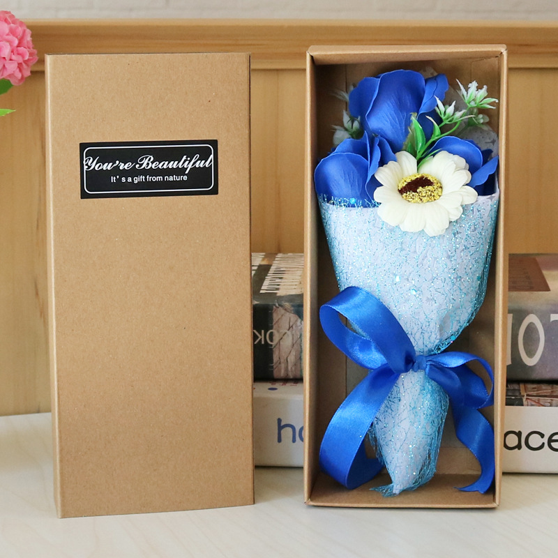 Rose soap box small gift event practical carnation simulation flower bouquet. 
