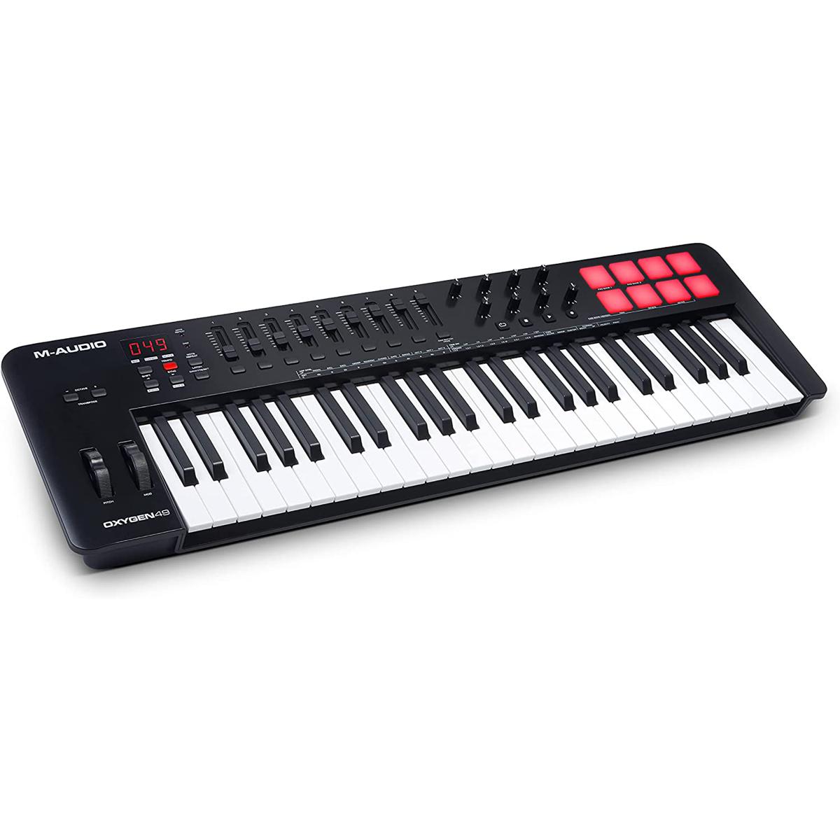 M-Audio Oxygen 49 (MKV)b 49 Key USB MIDI Keyboard Controller With Beat Pads, Smart Chord & Scale Modes,. 