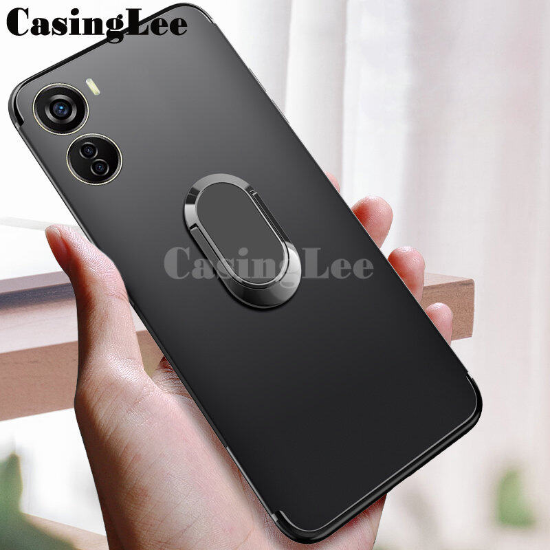 For ZTE Blade V40 Design Case Soft Silicone Matte Full Protector Shockproof Car Adsorb Holder Ring Back Cover for Zte Blade V40 Design Phone Cases. 