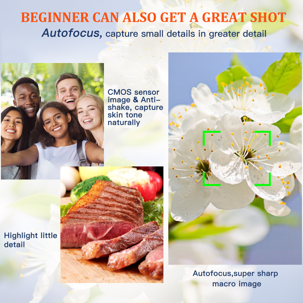 4K Digital Camera Auto Focus 48MP Vlogging Camera for YouTube and Anti-Shake Video Camera with Viewfinder Flash Dial. 