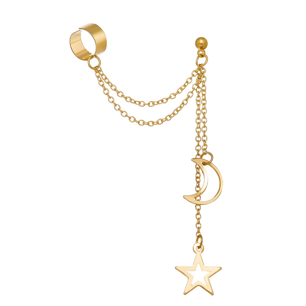 Dincior Color Leaves Ear Cuff Black NonPiercing Ear Clip Earrings for