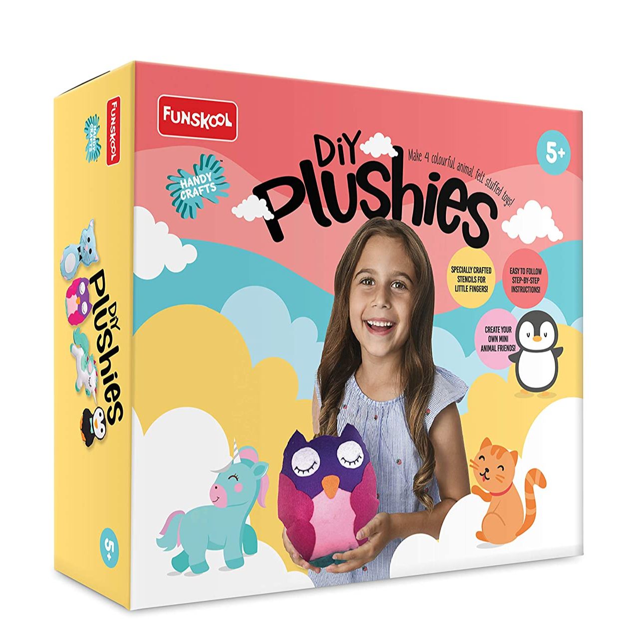 Handycrafts - DIY Plushies , Soft toy maker , Make your own stuffed animal , 5 years + , art and craft kit. 