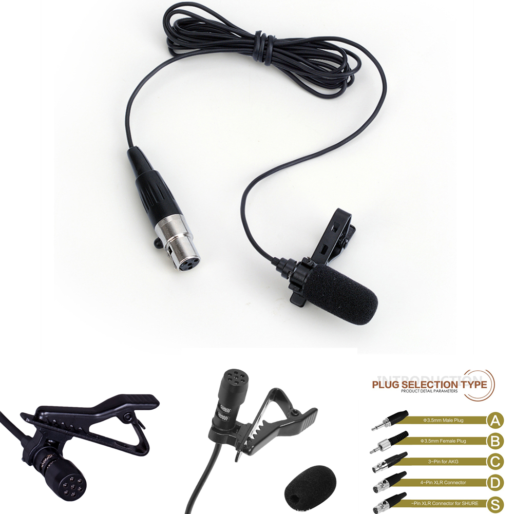 3.5mm Mini Lavalier Microphone Lapel Mic XLR 3-Pin XLR 4-Pin For Mobile Phone PC Laptop Speaking Vocal Audio. 