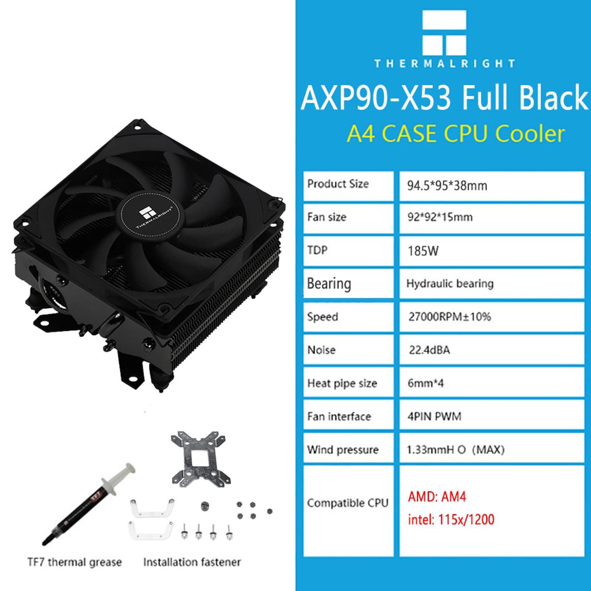 Thermalright AXP90 FULL range of ITX radiators 47mm 4 Heat low profile Case CPU Cooler MINI ATX Cooling For intel AMD A-AXP90-X53 FULL BLACK