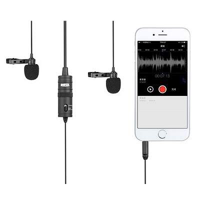 BOYA BY-M1DM Dual Omni Directional Universal Lavalier Microphone for Camera and Smartphone. 