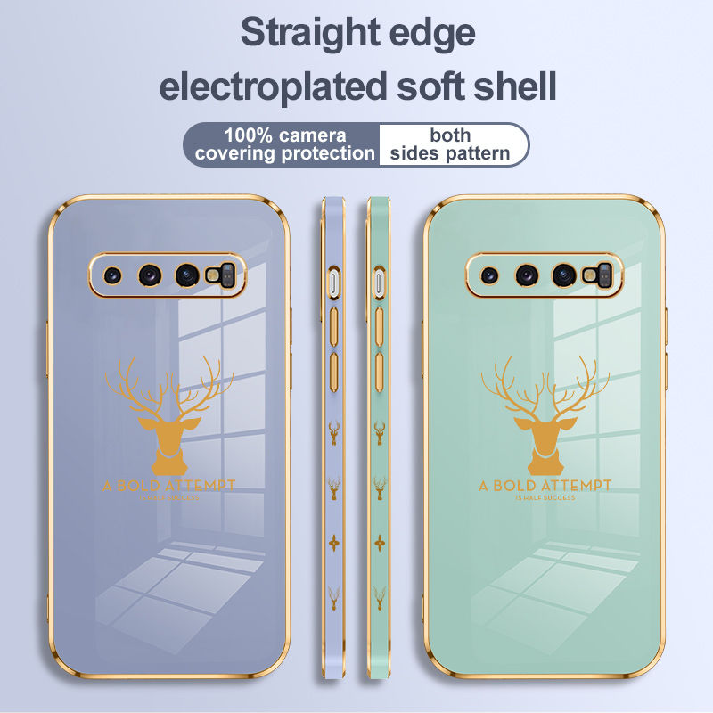 For Samsung Galaxy S10 Phone Case, Aesthetic Drop Resistant Straight Edge Electroplated Soft Shell. 