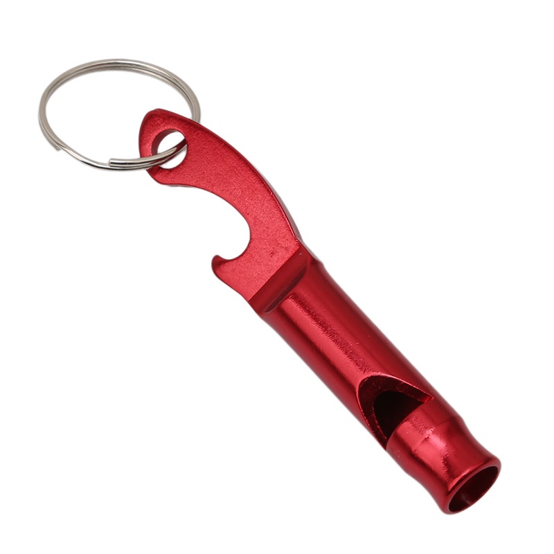 Aluminium Bottle Drinks Can Jar Opener Keyring Keychain Whistle Open Tool. 