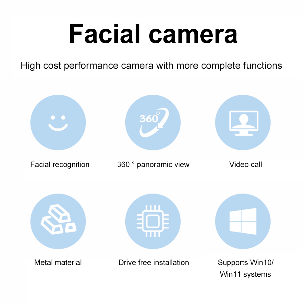 HD 1080P 30FPS USB Computer Web Camera for Windows Hello Facial Recognition Webcam Compatible with Win10/11 Autofocus Web Camera. 