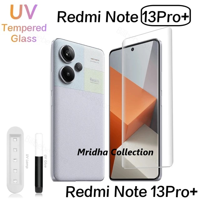 2in1 Protector Combo Pack for Xiaomi Redmi Note 13 Pro+ 5G / Xiaomi Redmi Note 13 Pro Plus 5G (A+ GRADE) UV Glass Screen Protector + Camera Protector Lens. 