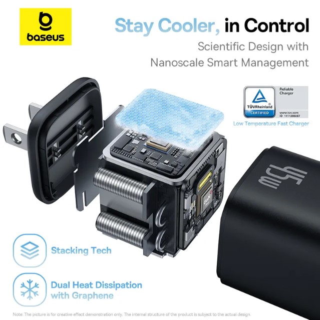Baseus 45W Charger, PicoGo C1 USB C Charger Block Fast Charging, Compact Type C Wall Charger for iPhone16/15/14/13/12 Series, Galaxy Series, MacBook Etc. 