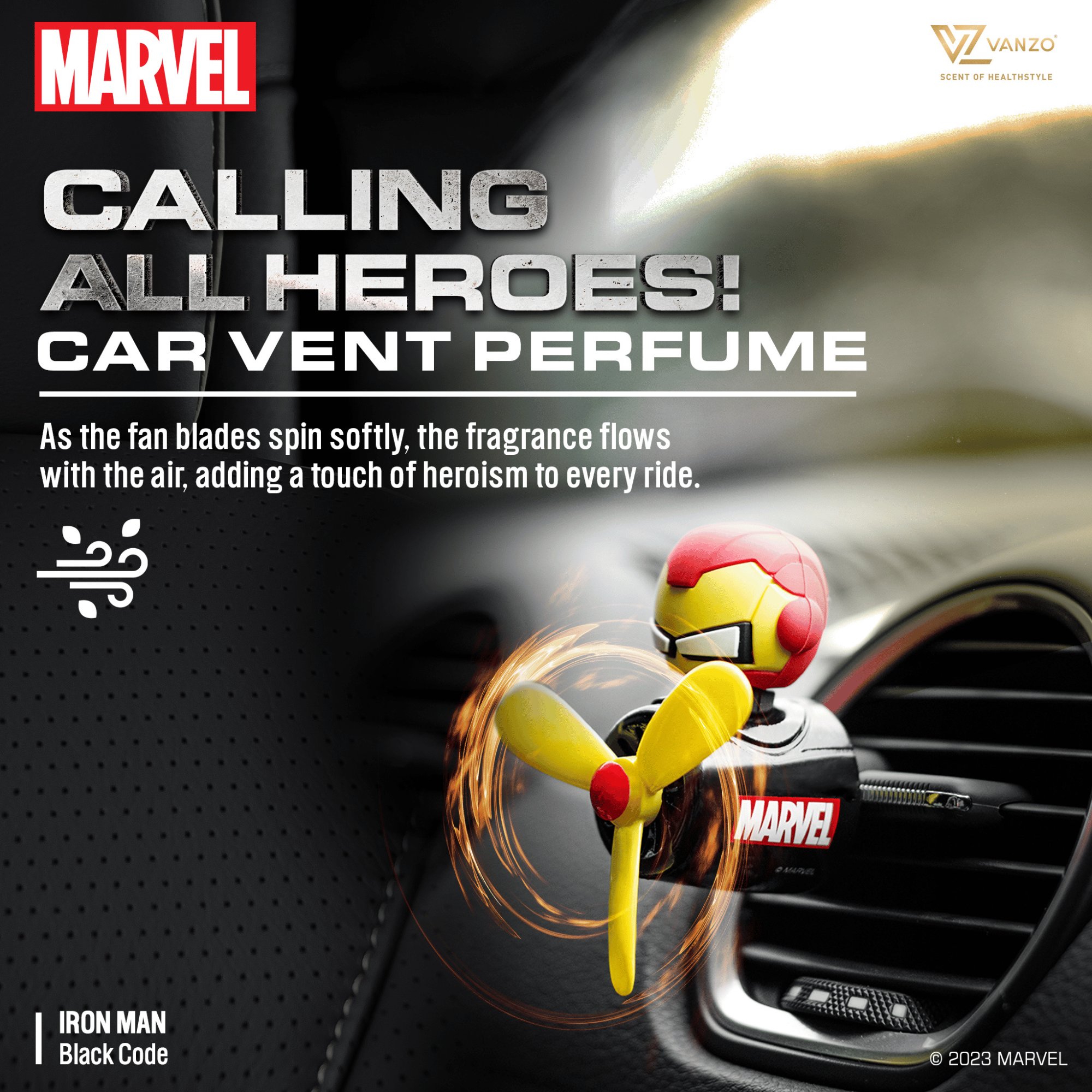 VANZO Marvel Series Car Vent Perfume 4g x 2 (Iron Man). 