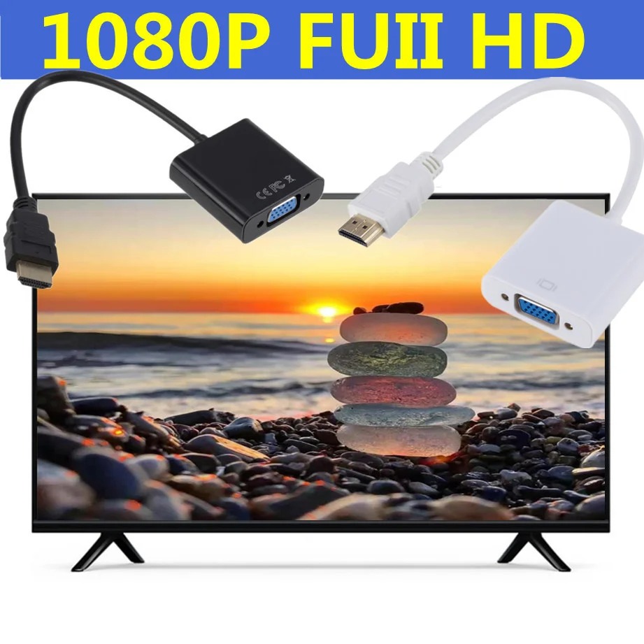 1080P HDMI-compatible to VGA Adapter Digital to Analog Converter. 