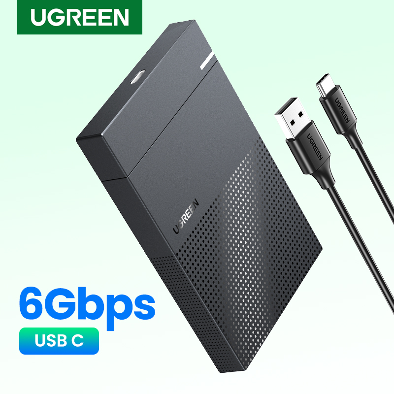 UGREEN HDD Case 2.5" SATA to USB 3.0 USB C Adapter Hard Drive Enclosure USB Type C SATA 5Gbps for SSD HDD 9.5 7mm External Hard Drive Disk Case Support UASP. 