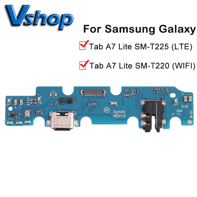 For Samsung Galaxy Tab A7 Lite SM-T225 SM-T220 Charging Port Board Tablet PC Flex Cables Replacement Parts USB Board Charger Doc