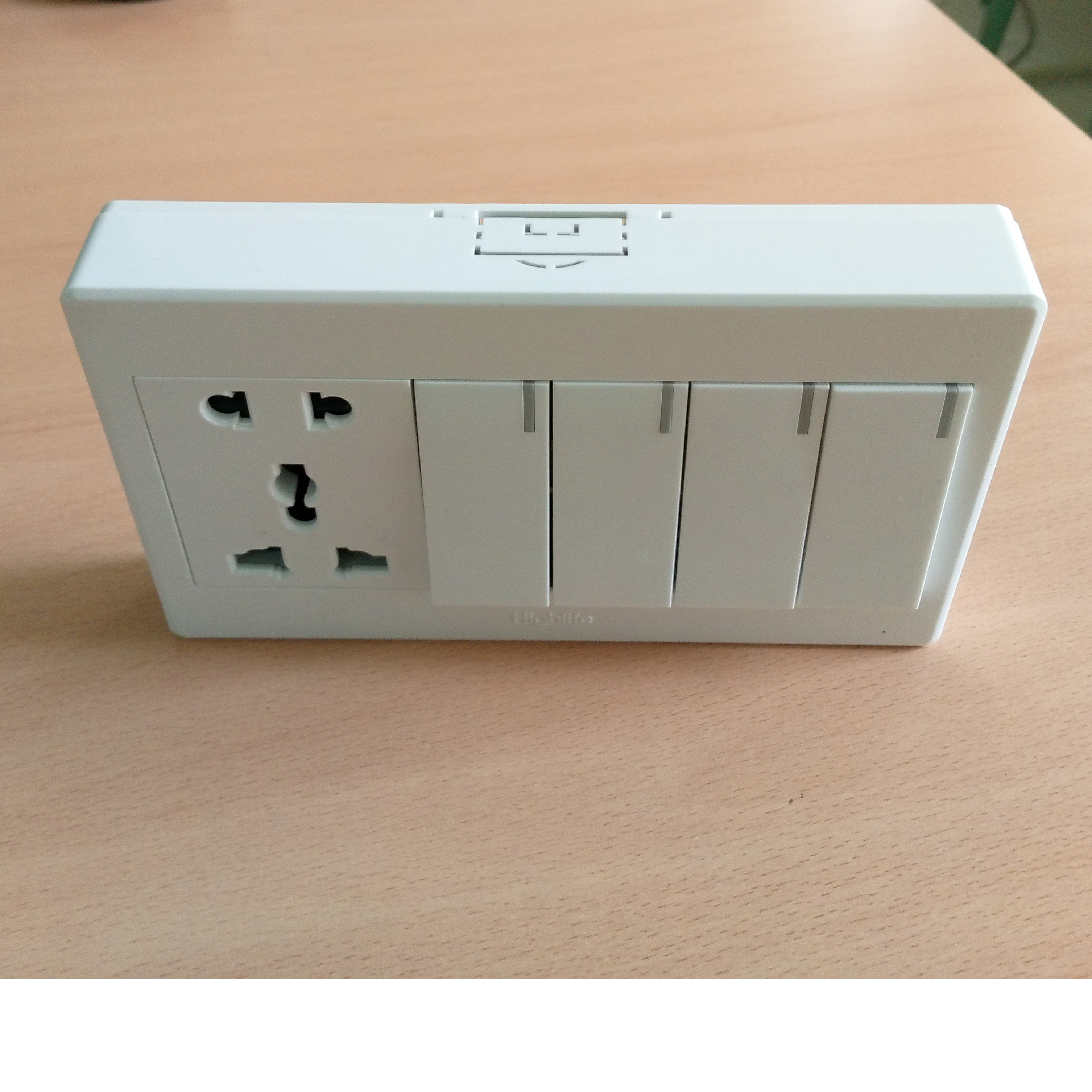 Electric Switch 4 Gang Switch Socket 3 Pin Socket, 2 Pin Socket, MK Socket with Switch. 