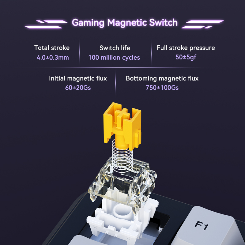 Ajazz AK820MAX Customized mechanical keyboard Magnetic Switch Wired single mode. 