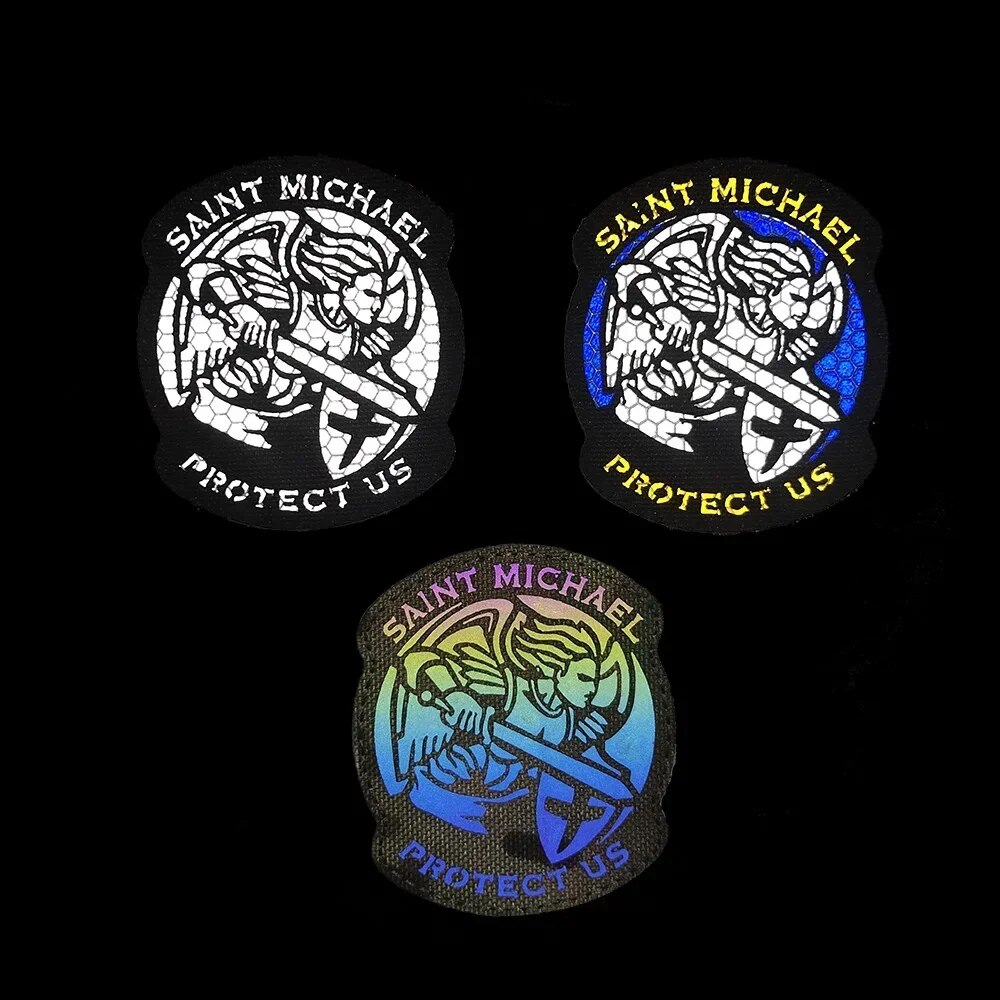 Michael St. Michael Morale Badge Archangel Reflective Hook and Loop Patch Saint Michael Protect Us Tactical Backpack Stickers. 