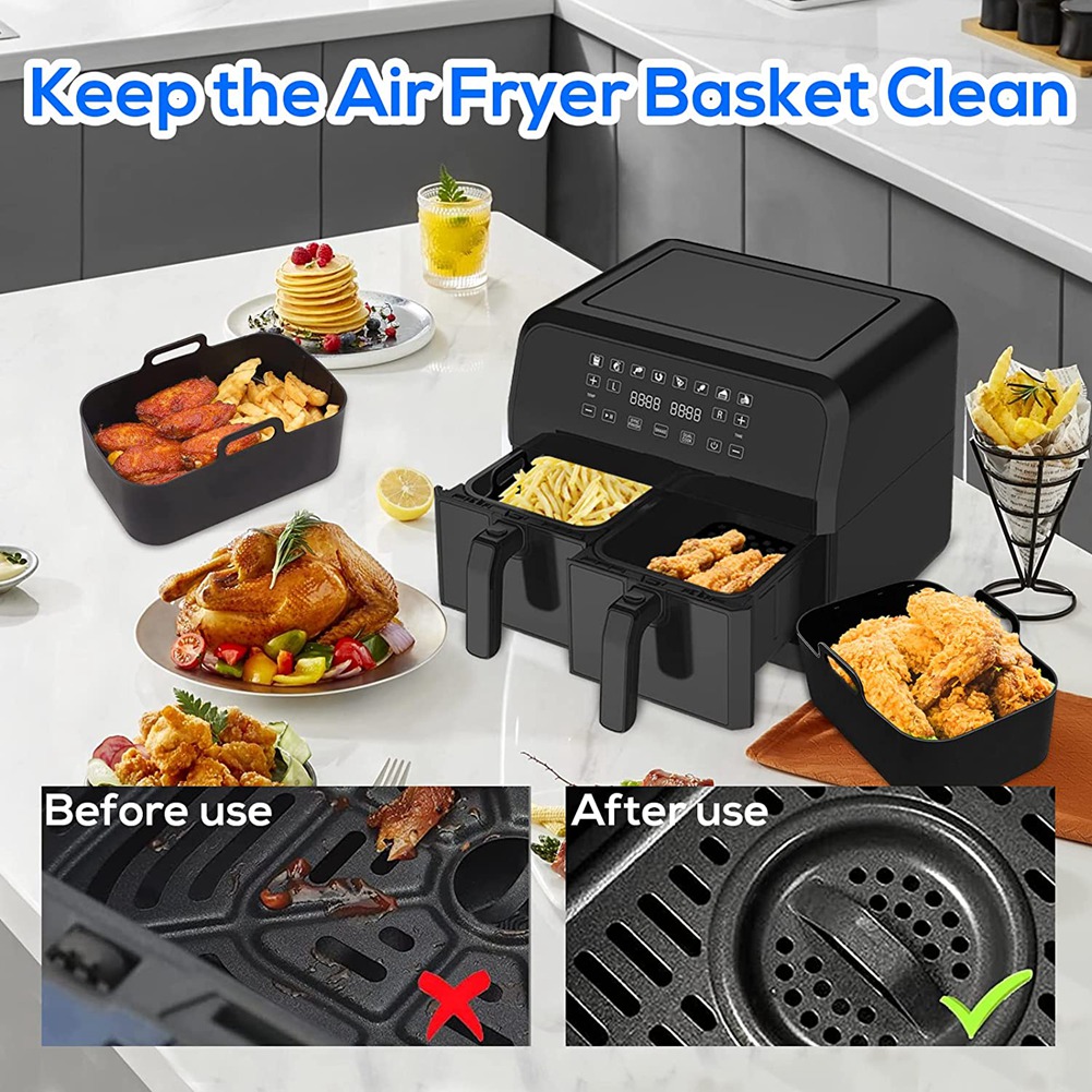 6 PCS Double Basket AirFryer Parts for Ninja Foodi AF300UK AF400UK, Tower T17088, Instant Salter Dual Zone Deep 7.6L-9.6L. 