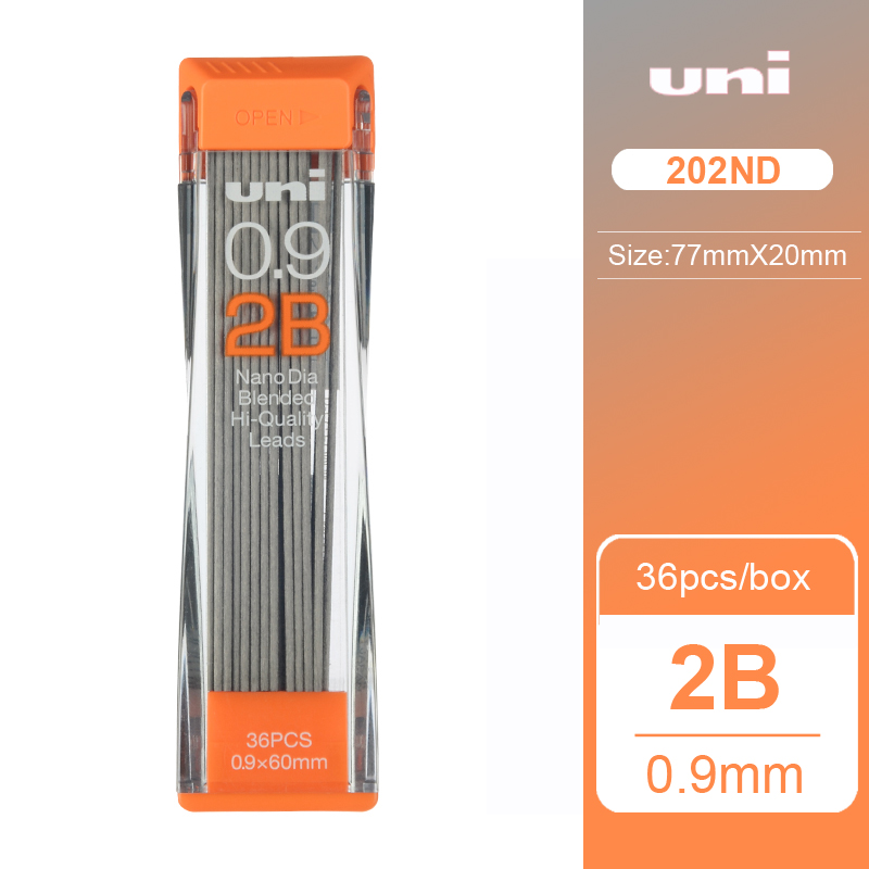 UNI Mechanical Pencil Lead 0.5 0.3 0.7mm Nano Diamond Extra Hard Pencil Core 202ND Is Not Easy To Break HB/2B/2H Stationery. 