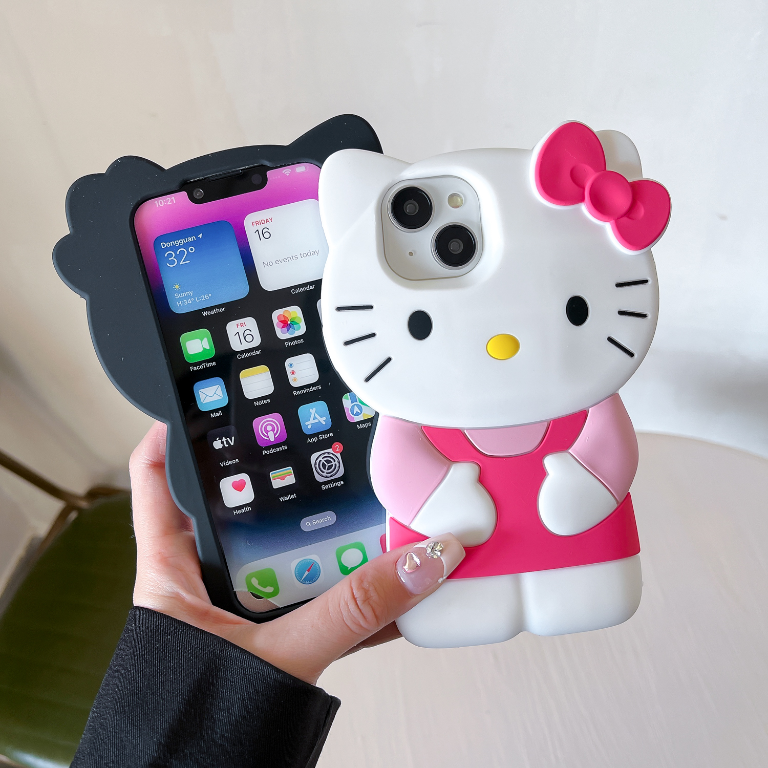 For iPhone 15 14 Plus 13 Pro Max 12 Mini 11 X XS Max XR 7 8 SErelax Color Bowknot Hello Kitty Cartoon Silicon Back Soft Phone Case. 