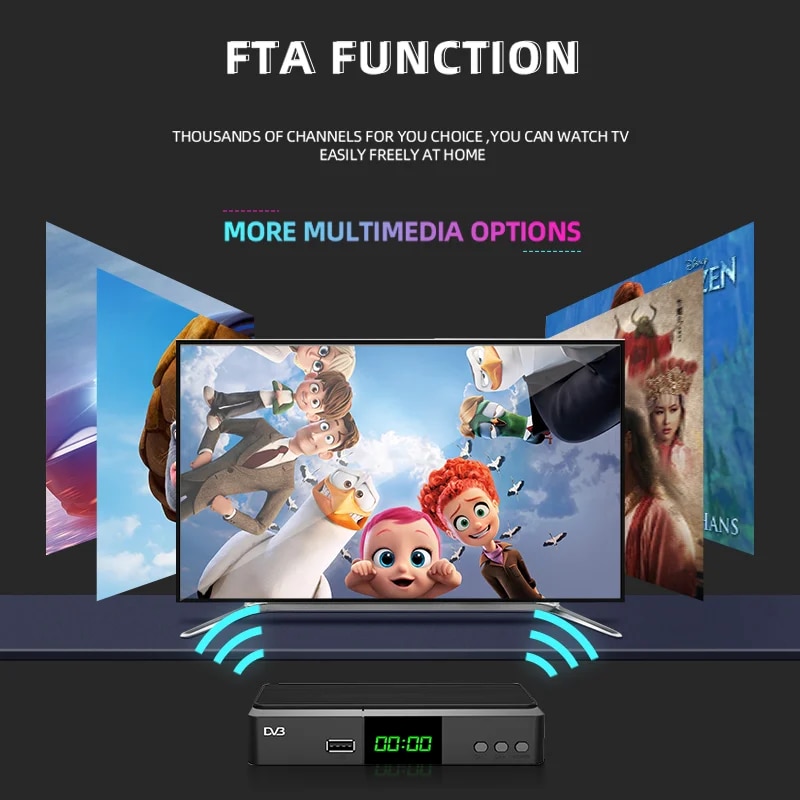 DVB-T2 Digital TV Box 1080P DVB Cable Digital TV Receiver UBISHENG U6 with HDMI Scart LAN Port for HD/Old TV Set Top Box. 