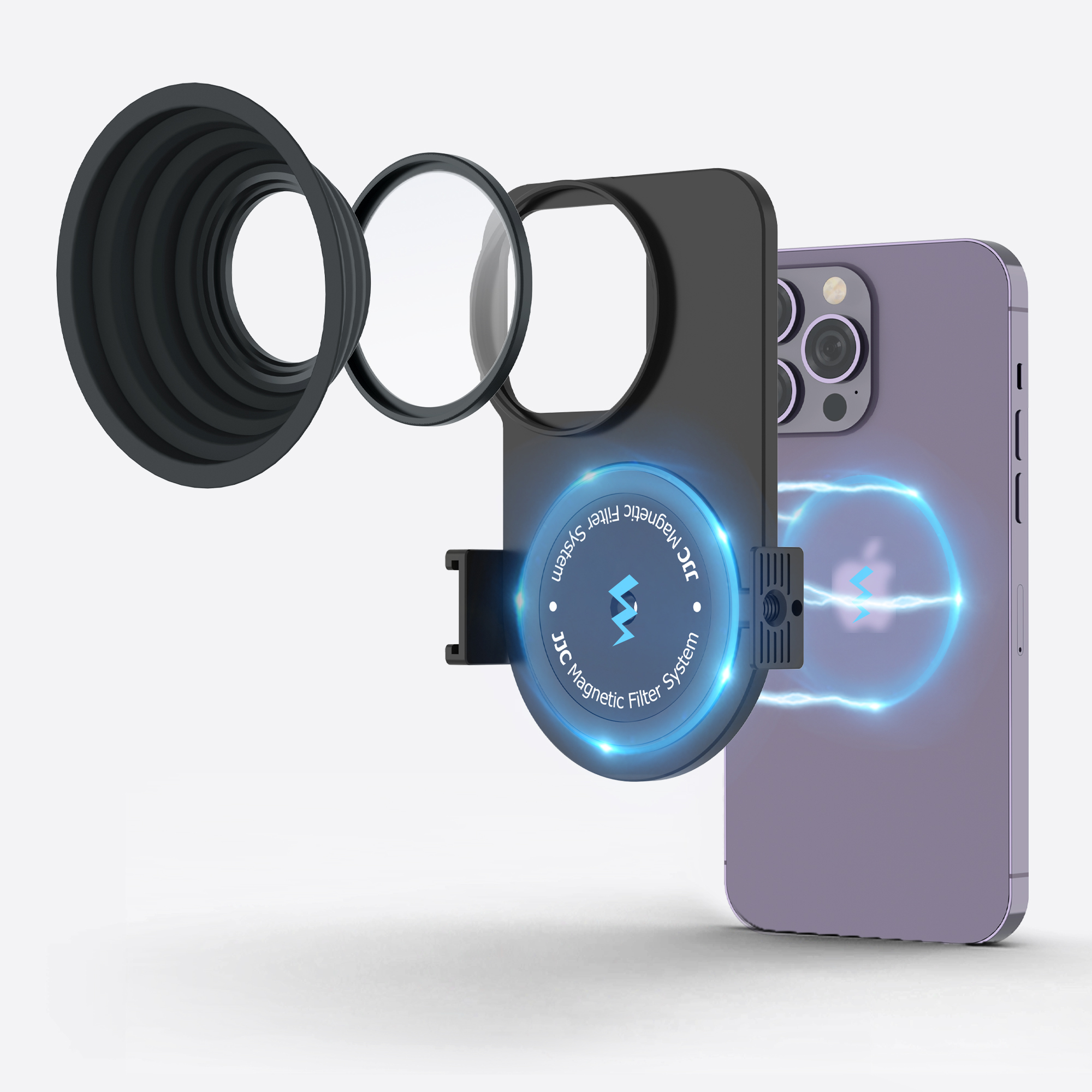 JJC Magnetic Lens Filter Kit for iPhone 13/14 Pro, 13/14 Pro Max MagSafe phone case filter Soft Lens Hood Anti Glass Reflection