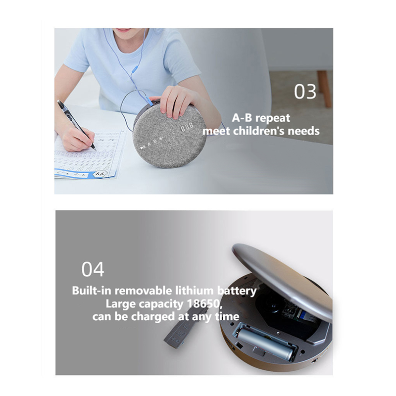 Multifunctional Wireless Bluetooth USB DVD/VCD Player Reading Player Audio Player Built-in Speaker Rechargeable -Grey. 