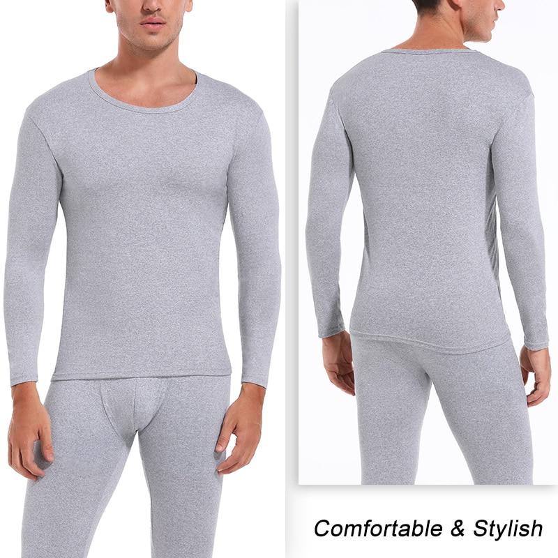 Thermal Underwear for Men Long Johns with Fleece Lined Sport Base layer in Cold Weather Winter. 