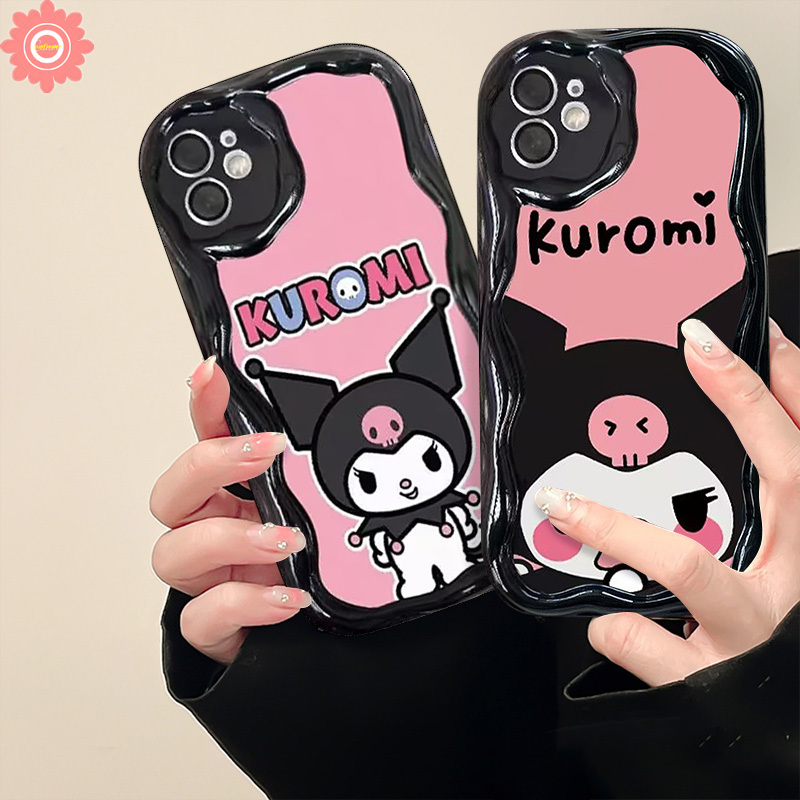 Cartoon Cute Sanrio Funny Kuromi Phone Case For Oppo A38 A76 A58 A78 A16 A98 A7 A5 A15 A53 A9 A54 A57 A17 A12 A5s A55 A95 A74 A96 A17k A1k A52 A3s A31 A16K A77s A77 Reno 8T 5 4F 3D Wavy Curved Edge Glossy Soft Cover. 