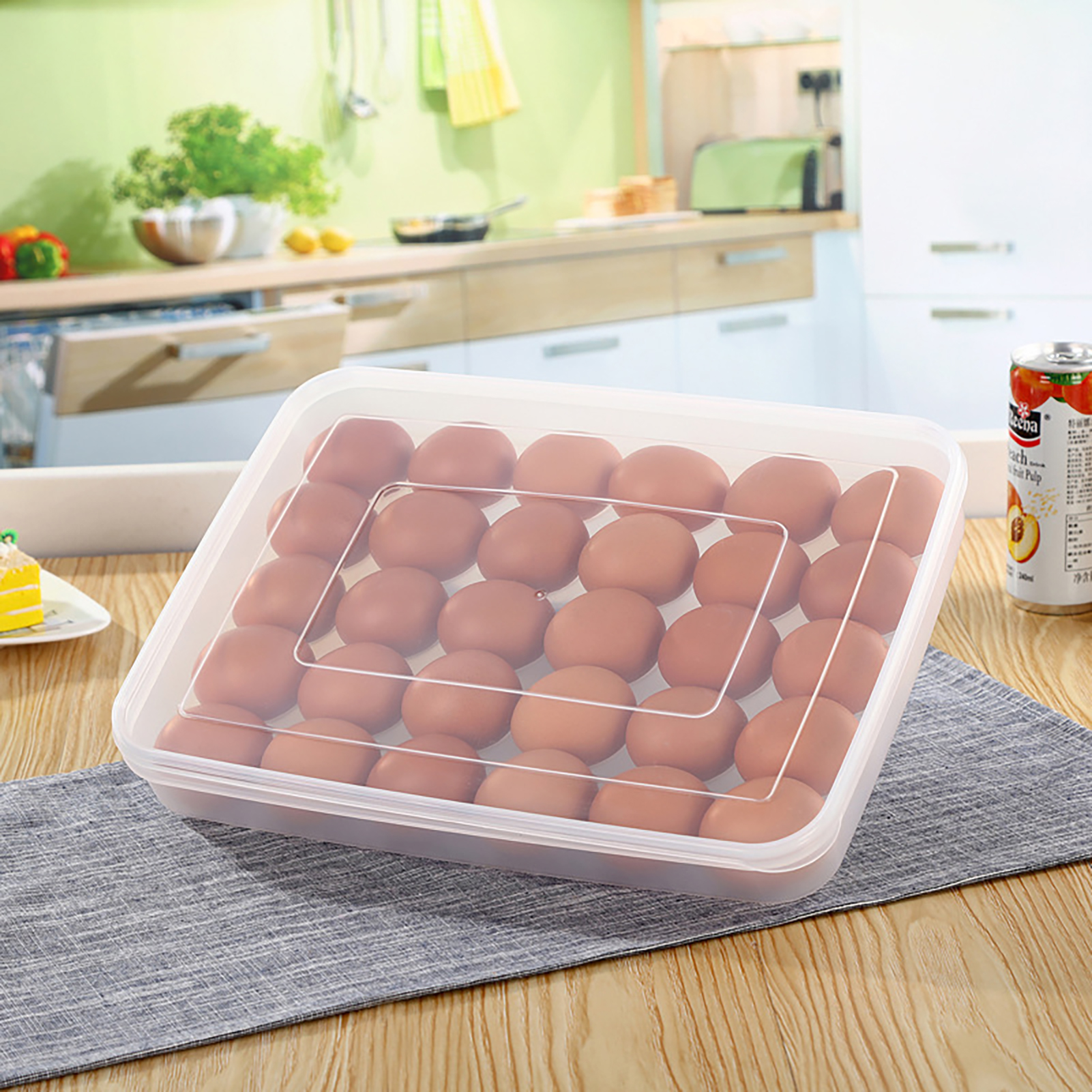 HelloWorld Egg Tray Marginal Uplift Convenient Translucent Durable Egg Holder. 