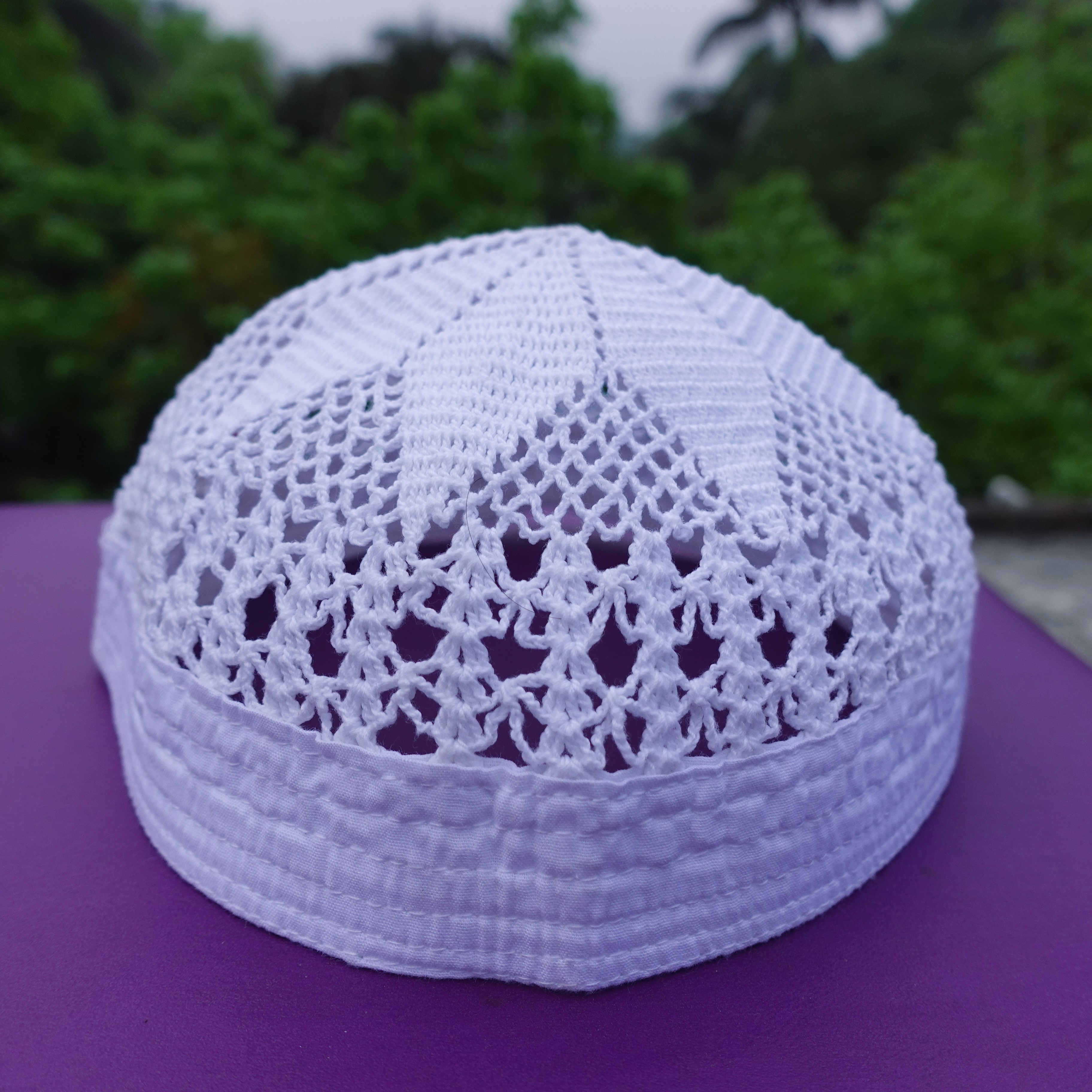 White Color Beautiful Design Tahfiz Tupi -Tupi For Men - Cap For Men -1pc Cap - Comfortable And Stylish. 