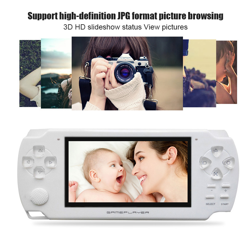 new handheld Game Console 4.3 inch screen mp4 player MP5 game player real 8GB support for psp game,camera,video,e-boo. 