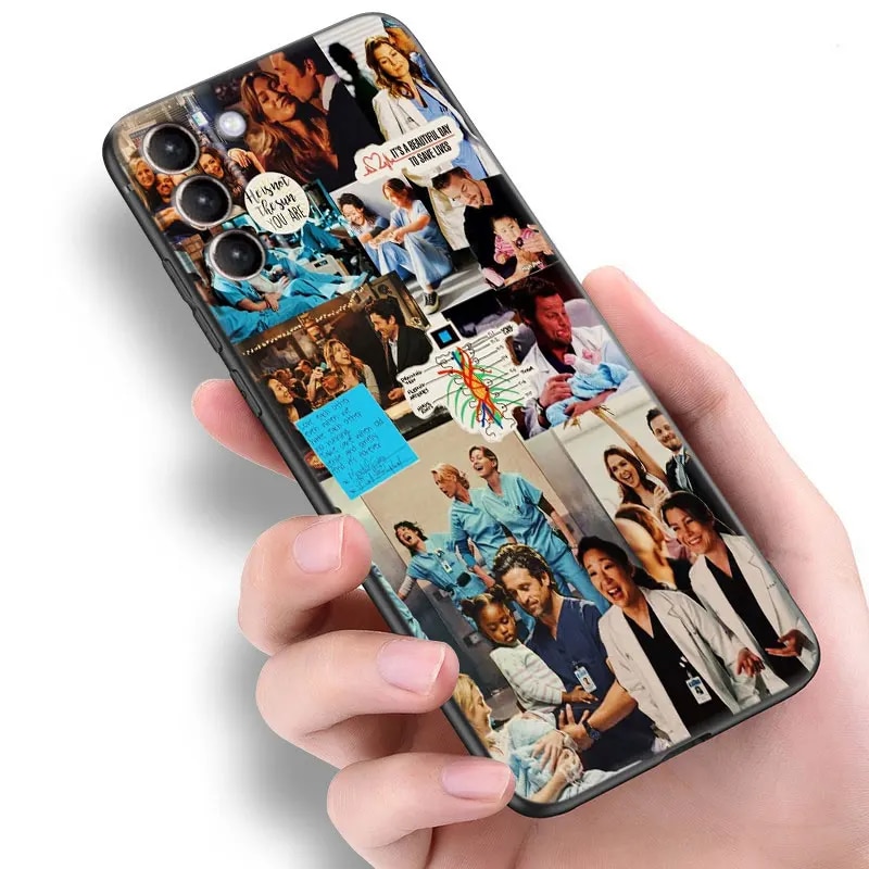 Greys Anatomy Doctors Nurses Black Case For Samsung S23 Ultra S22 S21 Plus S20 FE A13 A14 A23 A24 A25 A33 A34 A52S A53 A54 5G. 
