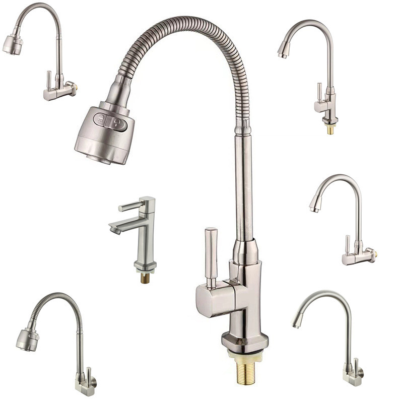 Cross-border export to South America zinc alloy brushed frog vertical faucet four-point quick-opening single cold column basin faucet