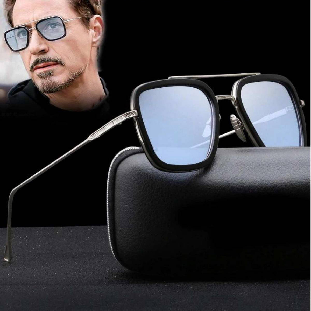 tony stark sunglasses blue