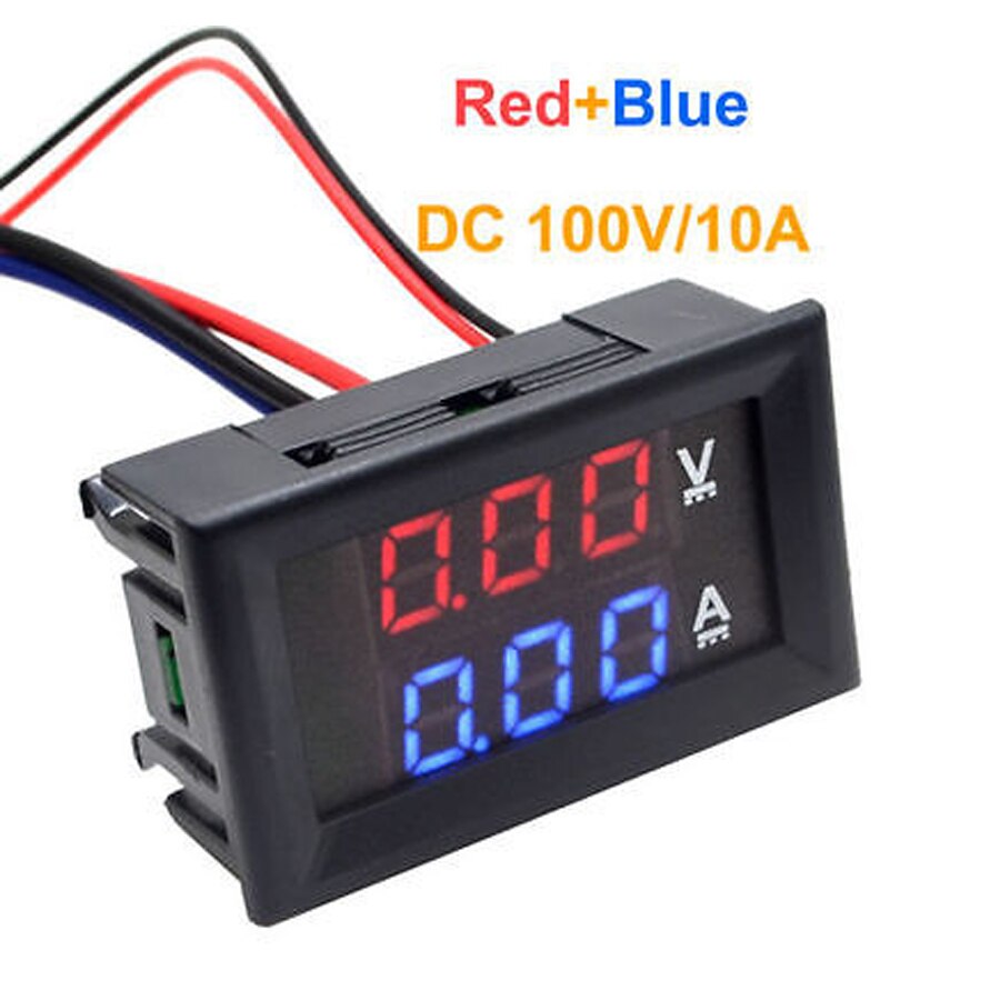 DSN-VC288 DC 100V 10A Voltmeter Ammeter Blue + Red LED Amp Dual Digital Volt Meter Gauge Voltage Current Home Use Tool. 